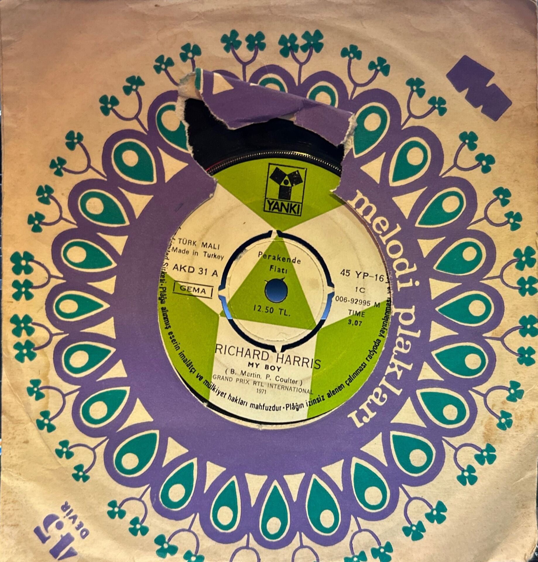 Richard Harris - My Boy / Why Did You Leave Me 45lik
