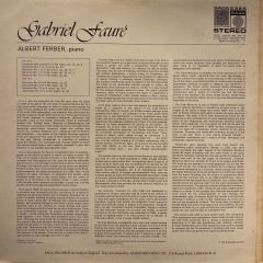 Gabriel Fauré, Albert Ferber – Piano Music Of Gabriel Faure LP