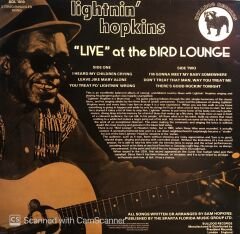 Lightnin' Hopkins – ''Live'' At The Bird Lounge LP