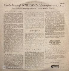 Rimsky-Korsakov* - Pierre Monteux, San Francisco Symphony Orchestra* – ScheherazadeLP