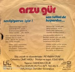 Arzu Gür - Sevişiyoruz İşte / Son Telini de Kopardın 45'lik
