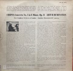 Chopin*, Arthur Rubinstein, Stanislaw Skrowaczewski, The New Symphony Orchestra Of London – Concerto No. 1 LP