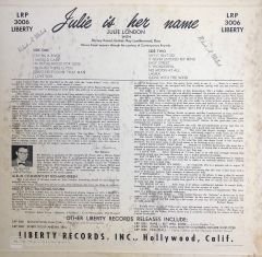Julie London – Julie Is Her Name LP