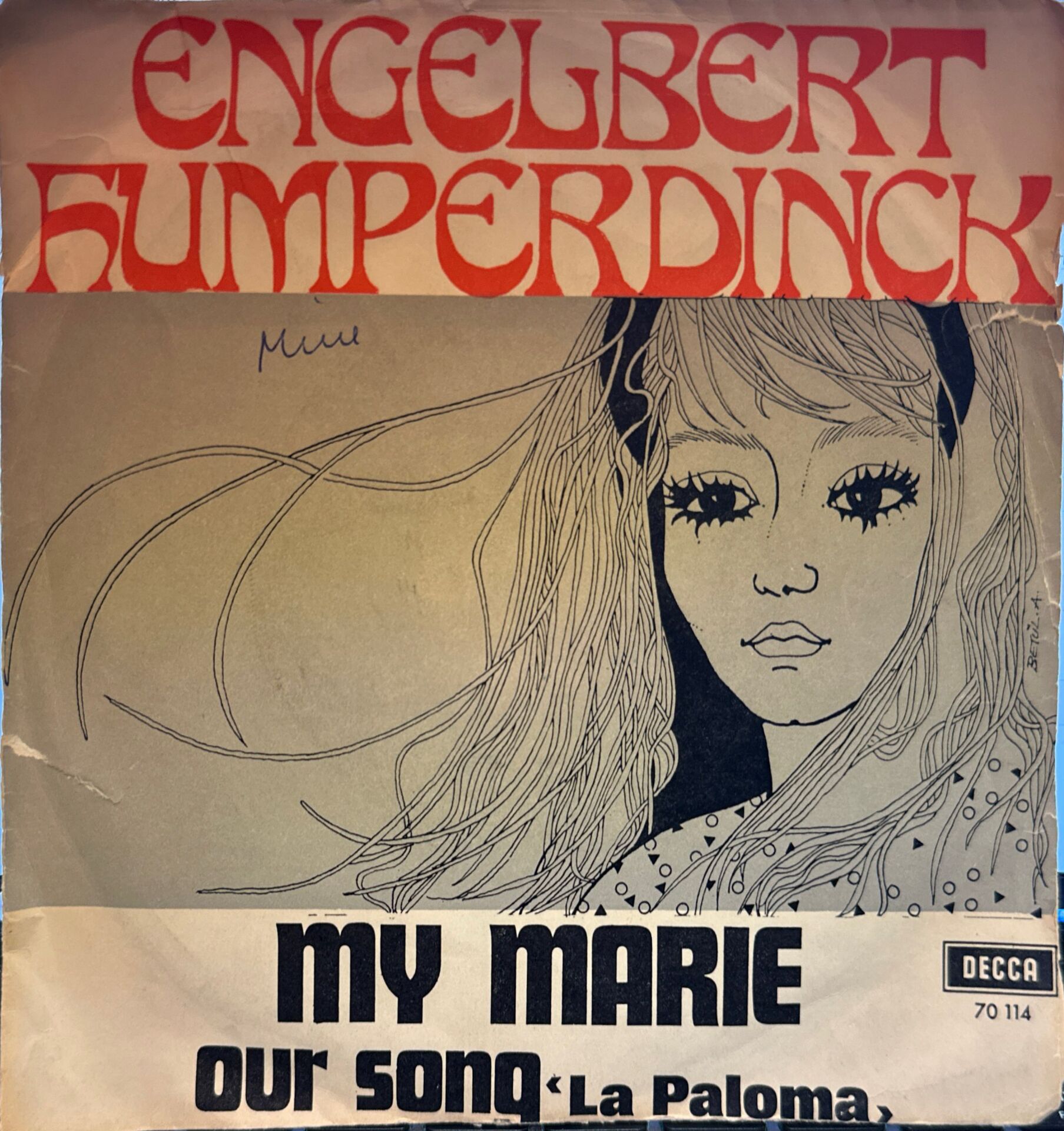 Engelbert Humperdinck – My Marie / Our Song (La Paloma) 45'lik