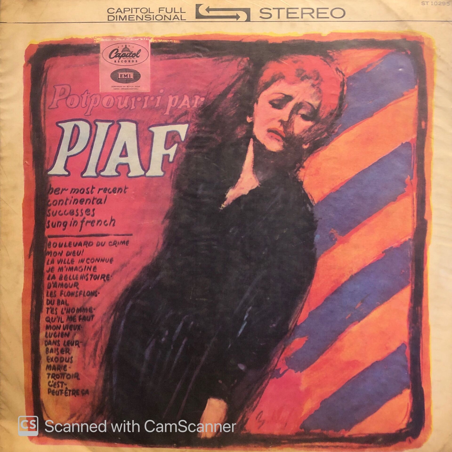 Edith Piaf – Potpourri Par Piaf - Her Most Recent Continental Successes Sung In French (Recorded In Paris) LP