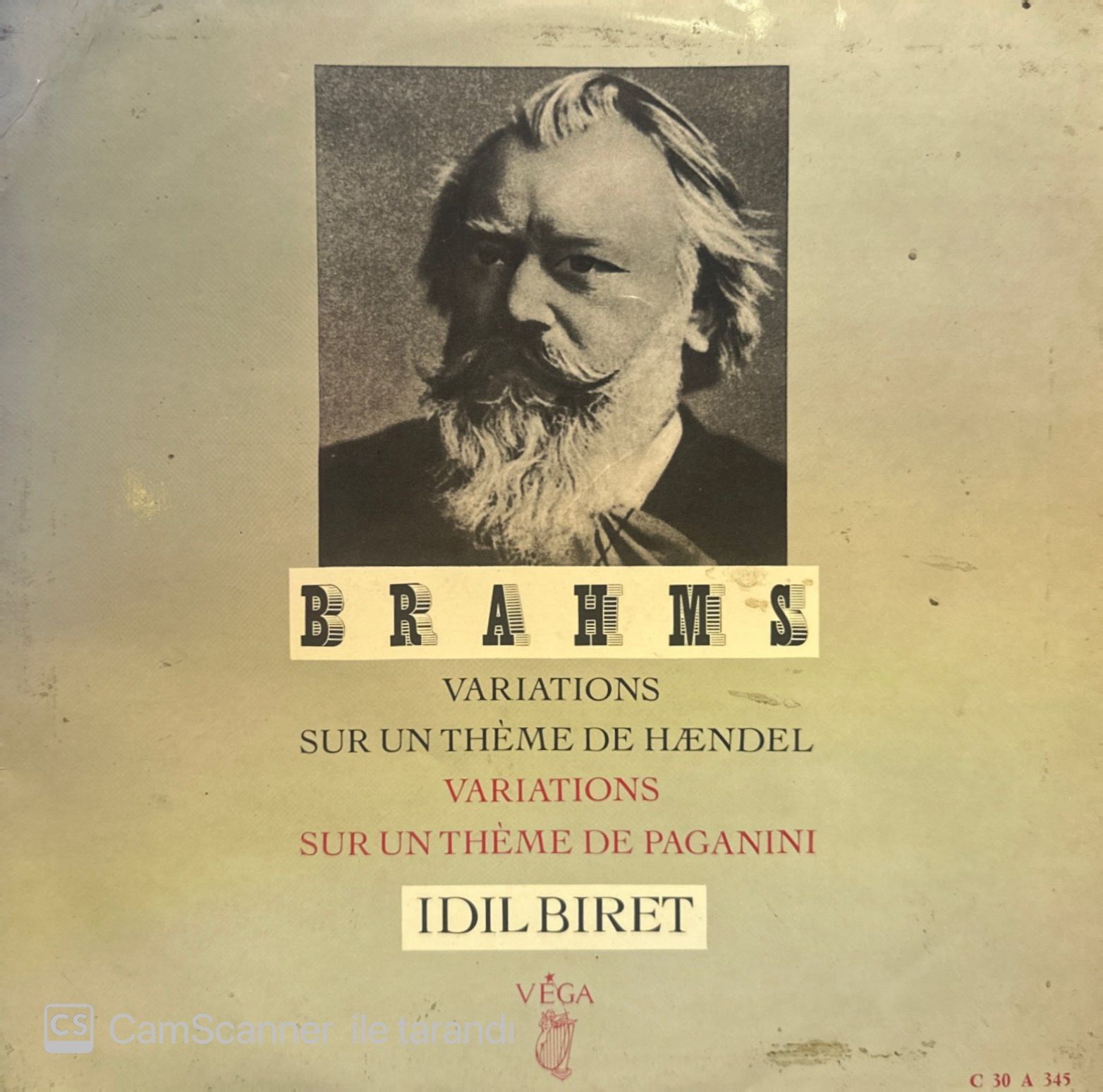 Brahms* / Idil Biret – Variations Sur Un Thème De Hændel / Variations Sur Un Thème De Paganini LP