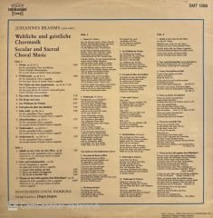 Johannes Brahms, Monteverdi-Chor Hamburg, Jürgen Jürgens – Weltliche Und Geistliche ChorMusik LP