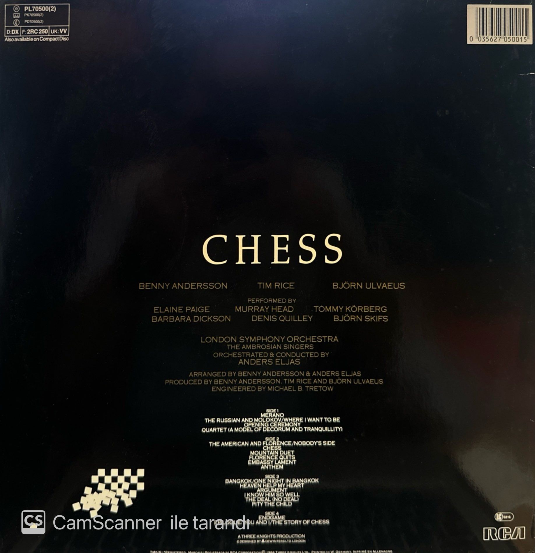 Benny Andersson · Tim Rice · Björn Ulvaeus – Chess LP