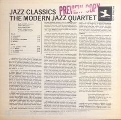 The Modern Jazz Quartet – The Modern Jazz Quartet Plays Jazz Classics LP