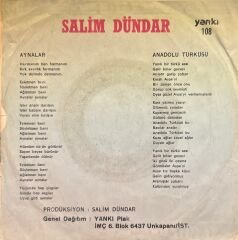Salim Dündar - Aynalar / Anadolu Türküsü 45'lik