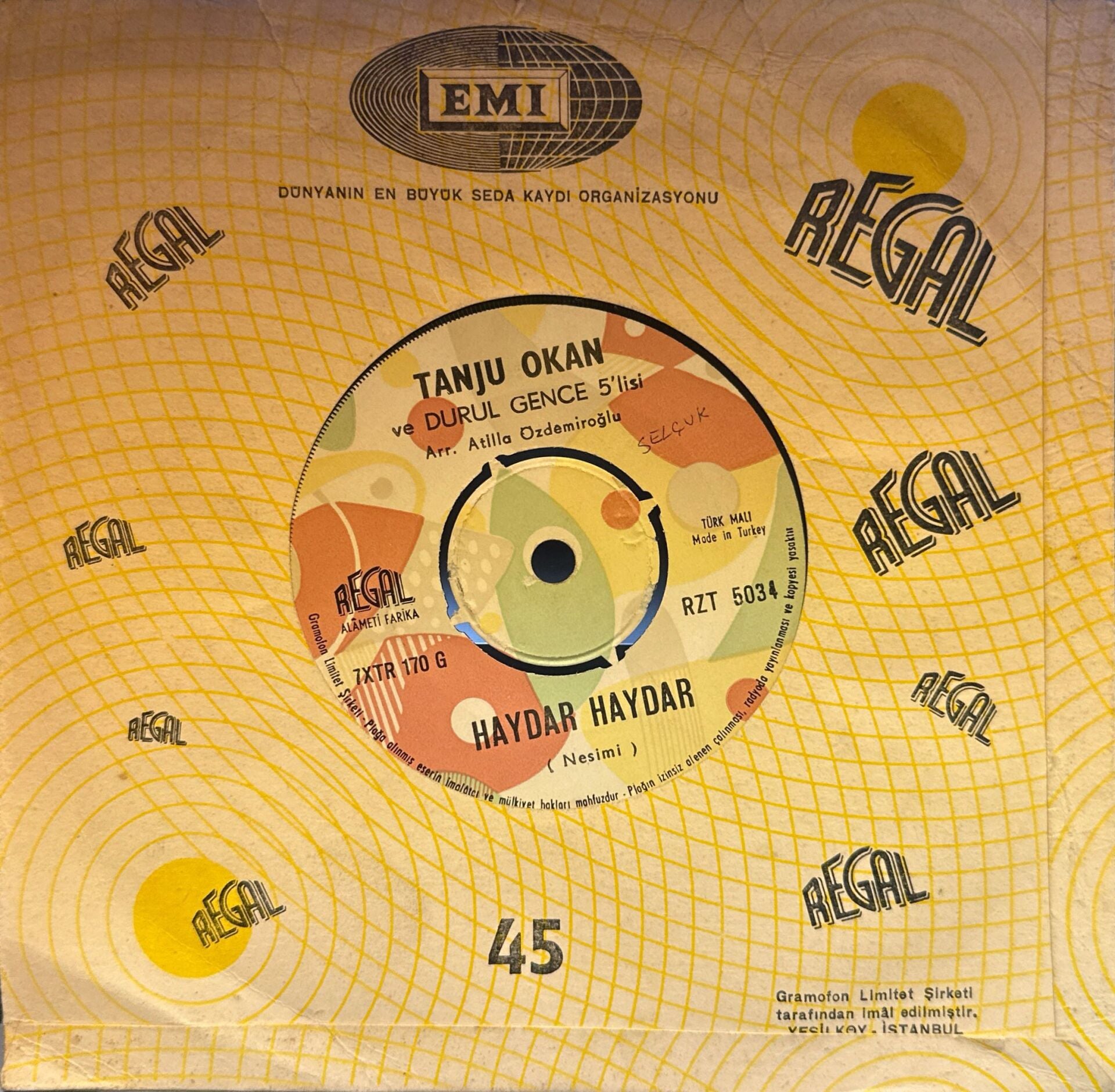 Tanju Okan - Haydar Haydar / Hayat Üç Perdedir 45'lik