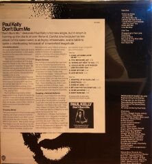 Paul Kelly – Don't Burn Me LP