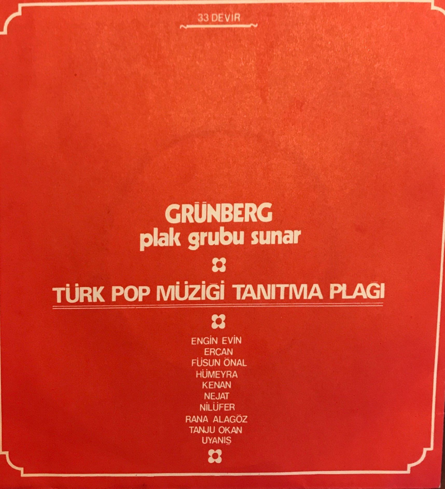 Grünberg Türk Pop Müziği Tanıtma Plağı 45'lik