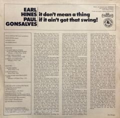 Earl Hines & Paul Gonsalves – It Don't Mean A Thing If It Ain't Got That Swing! LP